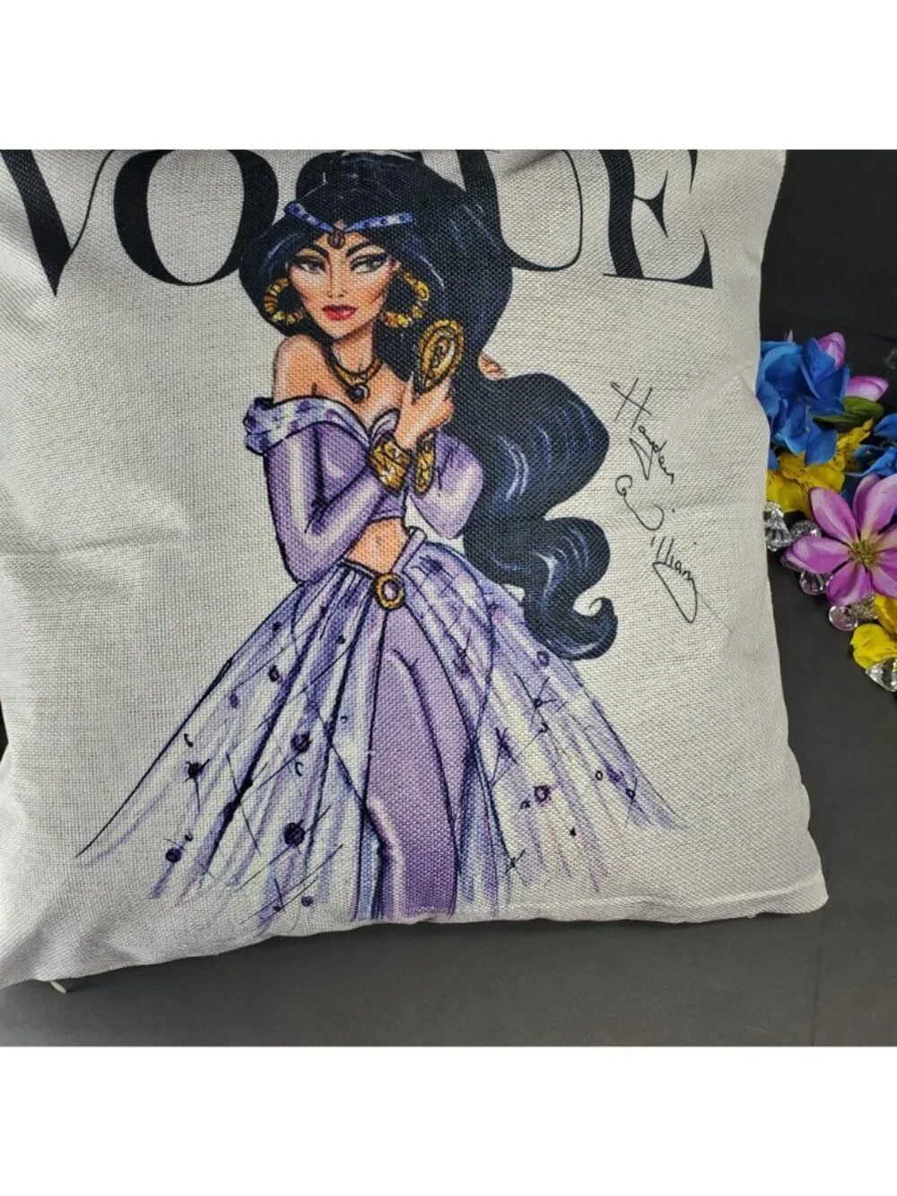Jasmine Princess Accent Pillowcase Aladdin Throw Pillow Cushion Cover Home Decor
